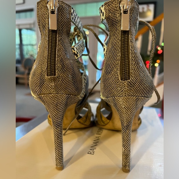 Banana Republic Laney Lace-Up Booties Sz 7 Mixed Print - Picture 2 of 6